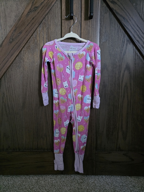 Little Sleepies Other - Little Sleepies Pink Heart & Cookie Zip Toddler One-Piece Pajamas